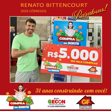 GANHADOR PROMOO COMPRA DA SORTE GF E REDE GECON 